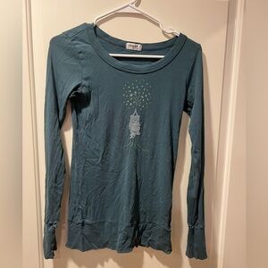 OmGirl Sm Teal Long Sleeve Top